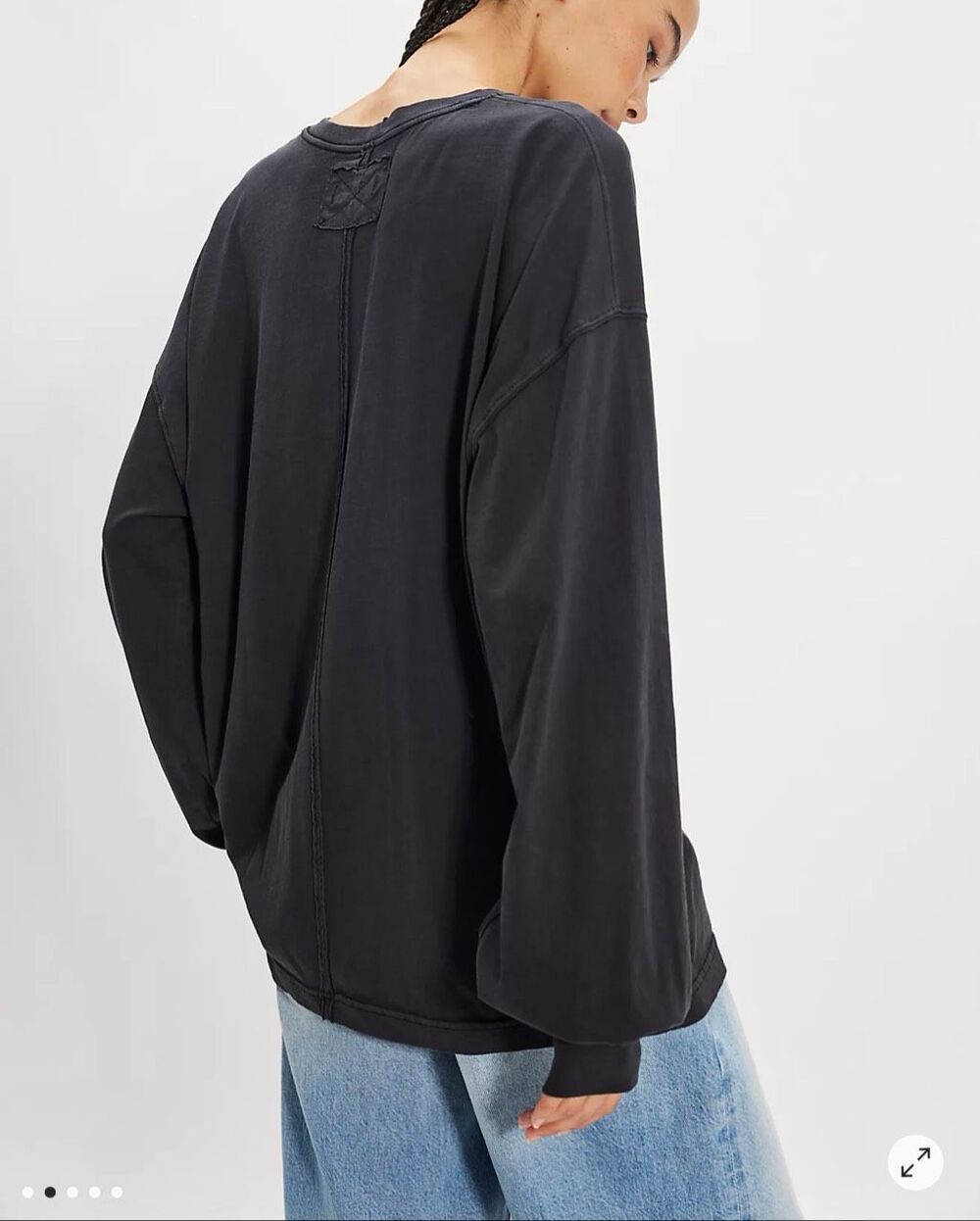 Free people We The Free Perfect Oversized long sleeve Tee black L NWOT